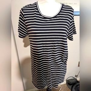 Boden Navy and White Stripped Shirt M